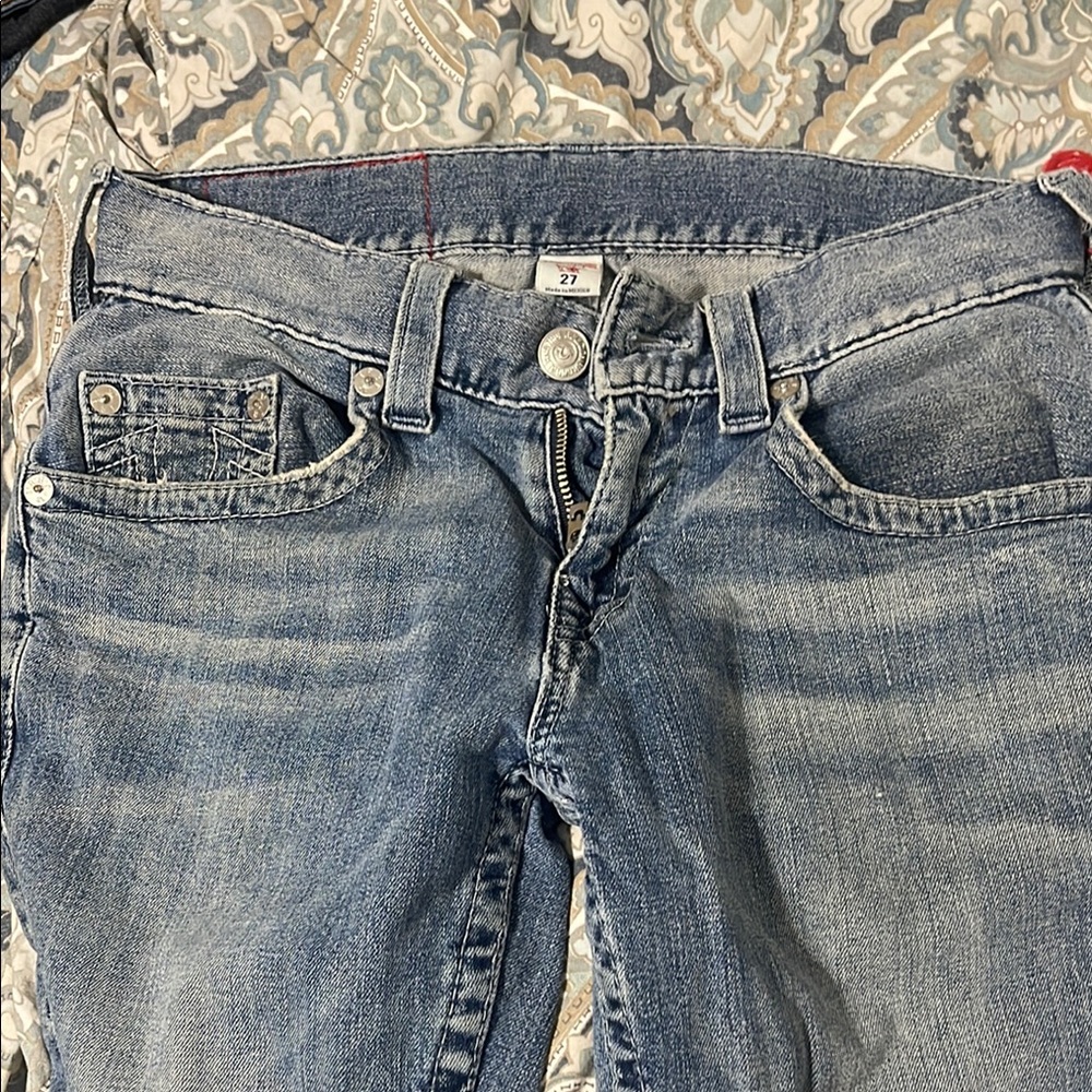 True Religion Blue Straight Leg Jeans